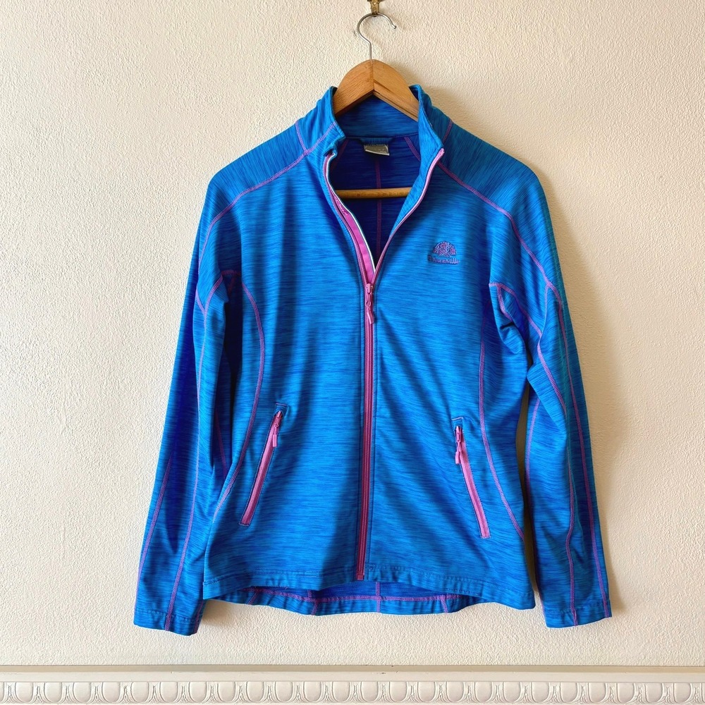 Levelwear Princeville Prince Course Blue Space Dye Full Zip Golf Jacket M Active